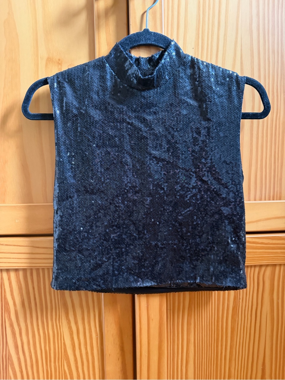 Ripley Radar Sleeveless Sequin Mock Neck Top - Black